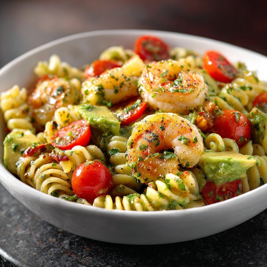 Avocado Shrimp Salsa with Pasta