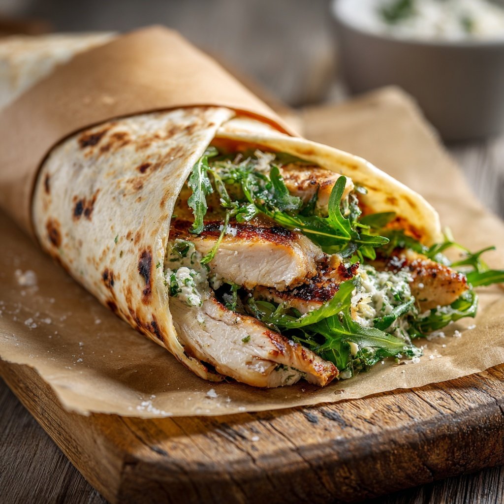 Lemon Herb Grilled Chicken Wrap