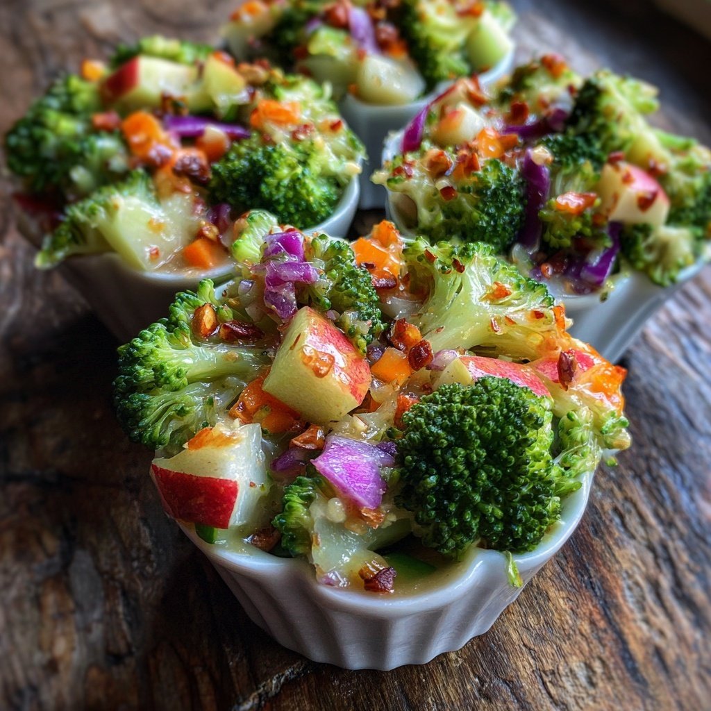 Broccoli and Apple Salad Cups
